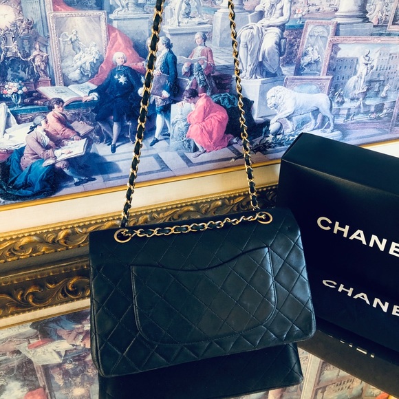 Chanel Medium 25 Double Flap Black with 24K Gold - Picture 6 of 15
